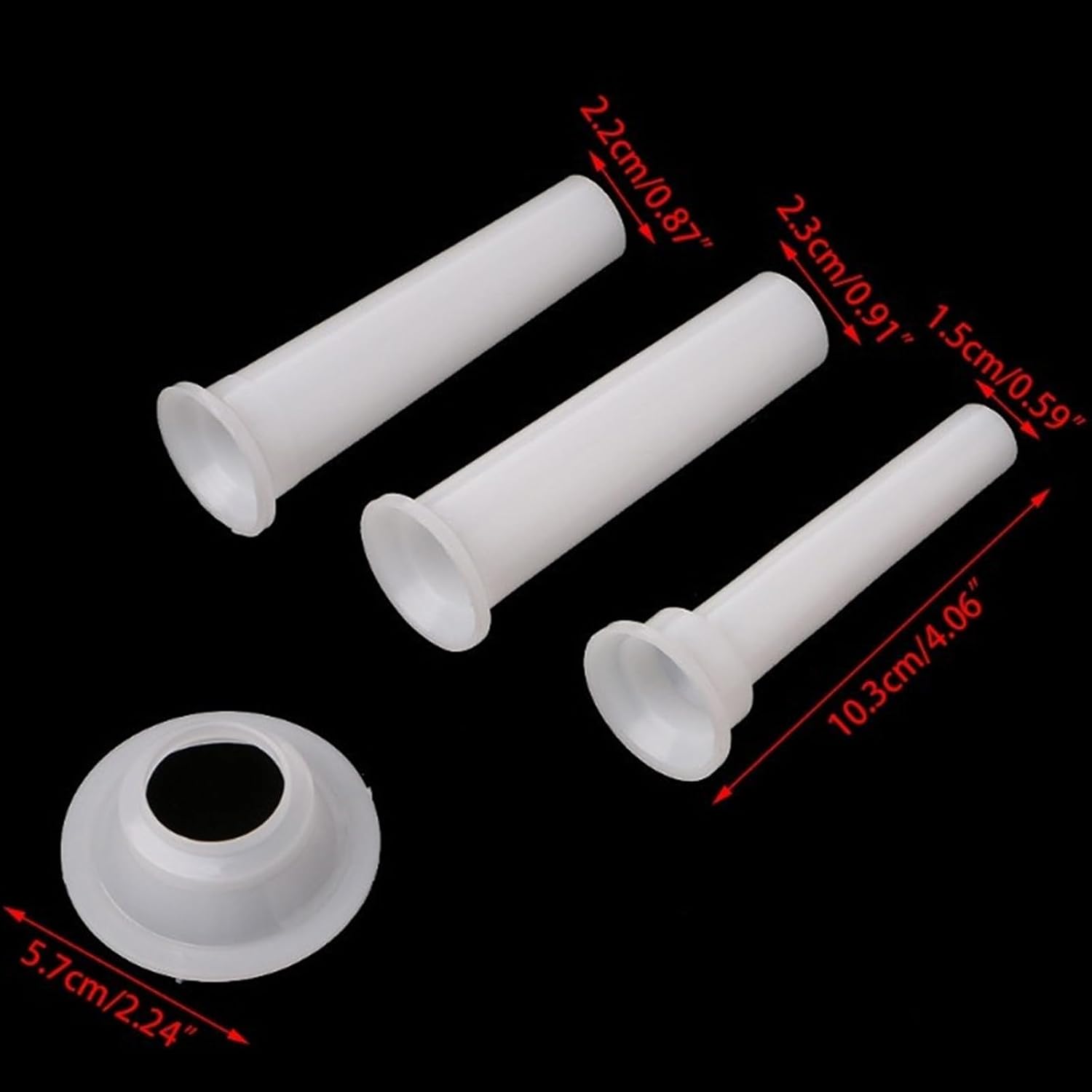 3 Pcs Sausage Stuffer Tube Kit, Universal Sausage Stuffing Tube Plastic Sausage Stuffer Tubes for Casing Meat Grinder With Suction Base