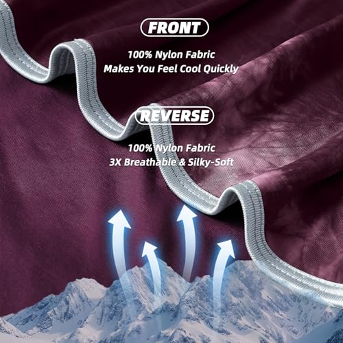 Image of inhand Cooling Blanket Full Size (80 inchx90 inch), Cooling Blankets for Hot Sleepers, Absorbs Heat to Keep Adults Cool for Summer Nights Sweats, Thin Cold Lightweight Blanket for Couch Bed, Purple