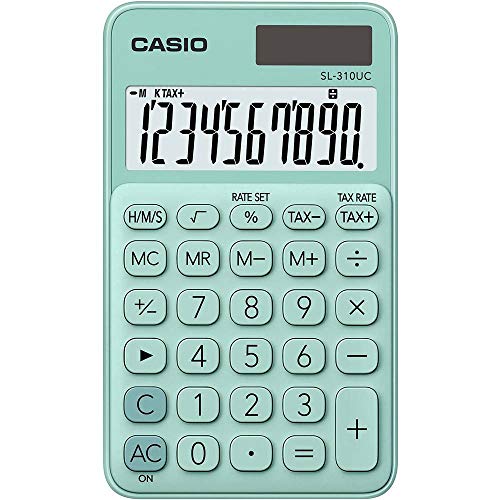 Casio SL-310UC-GN Calcolatrice Tascabile, Verde Pastello