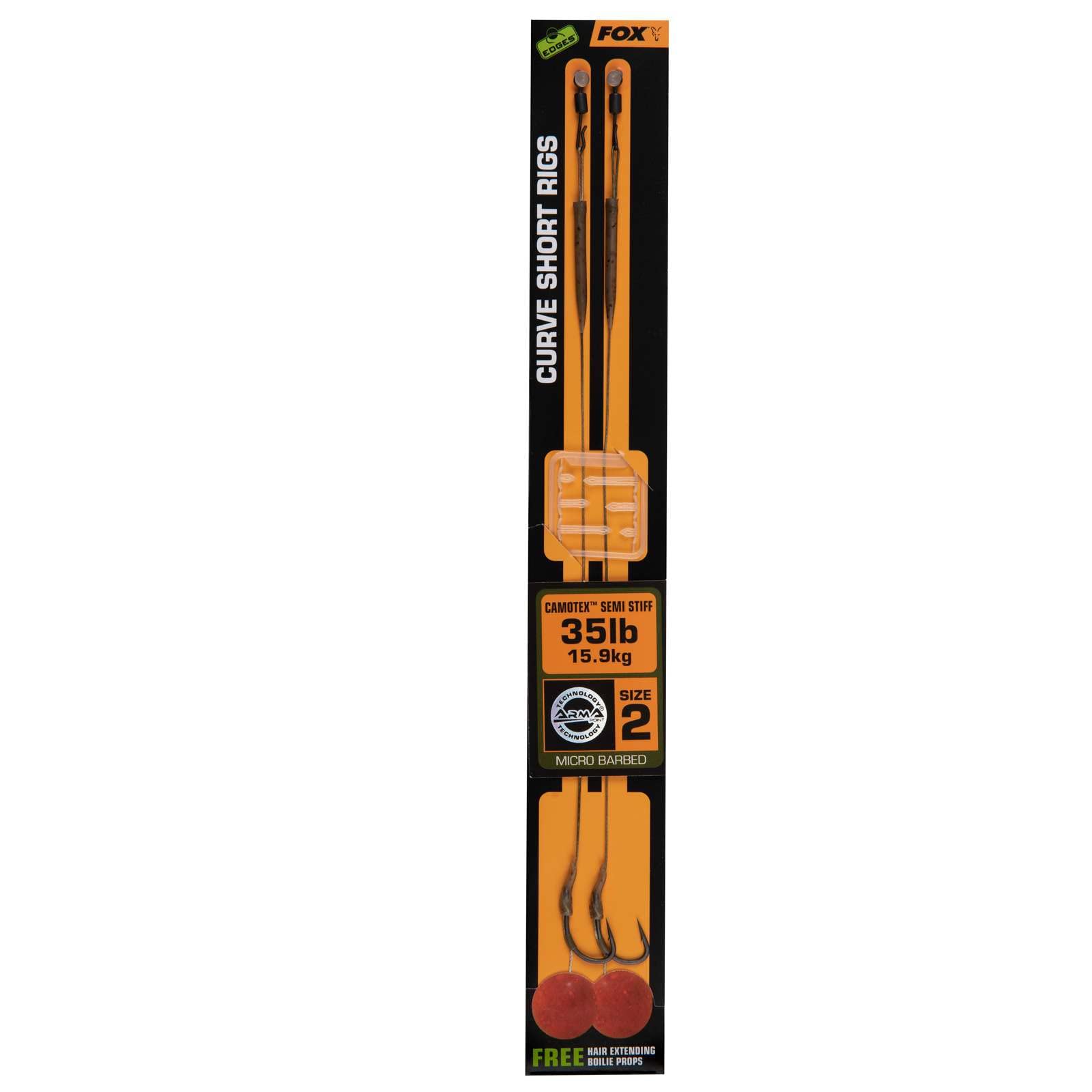 FoxEdges Curve Short Rigs - 2 Rigs Karpfenmontage