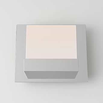 artika Frosted Cube 1-Light 9W LED Modern Wall Sconce, Chrome Finish - Ideal for Bathroom Lighting, 500 Lumens 3000 Kelvin, Made of Steel, No Bulb Required