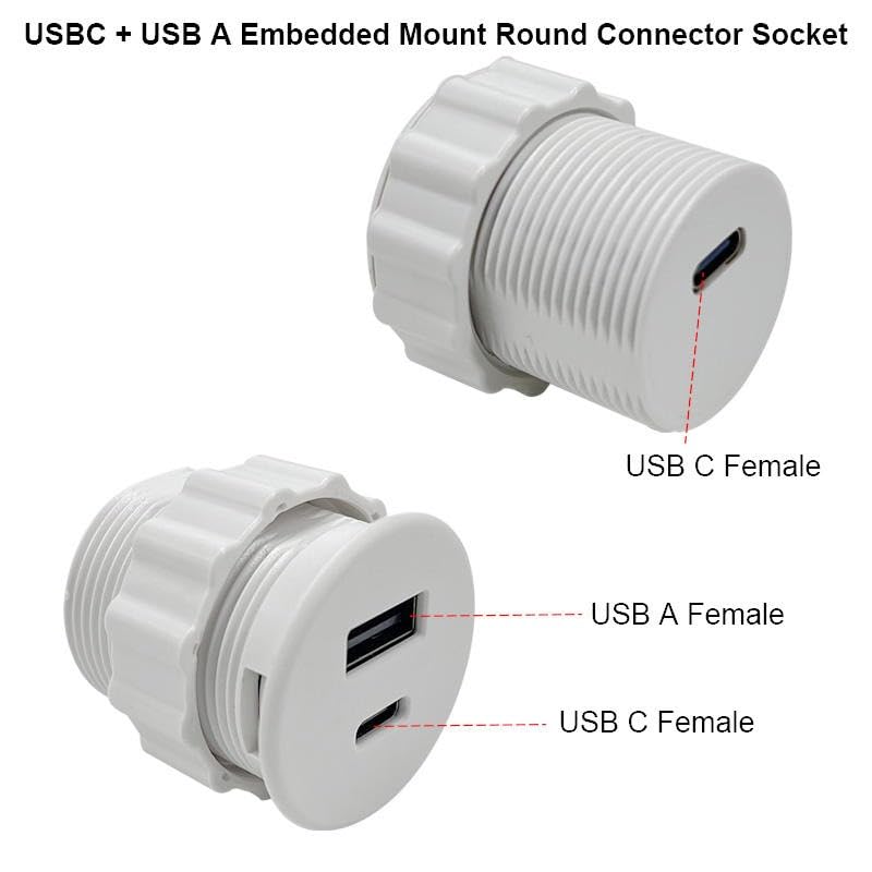 Image of Audiovan Charging Top for Your Home and Office Furniture (White USB Grommet)
