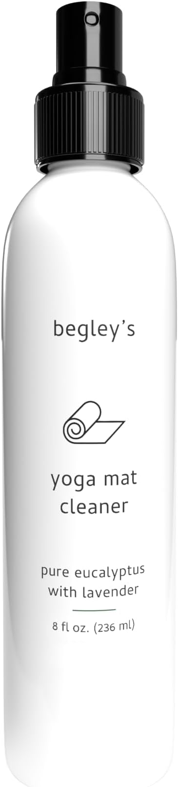 Begley's Yoga Mat Cleaner and Deodorizer Spray 8oz, with Fragrant Essential Oils, Pure Eucalyptus & Lavender