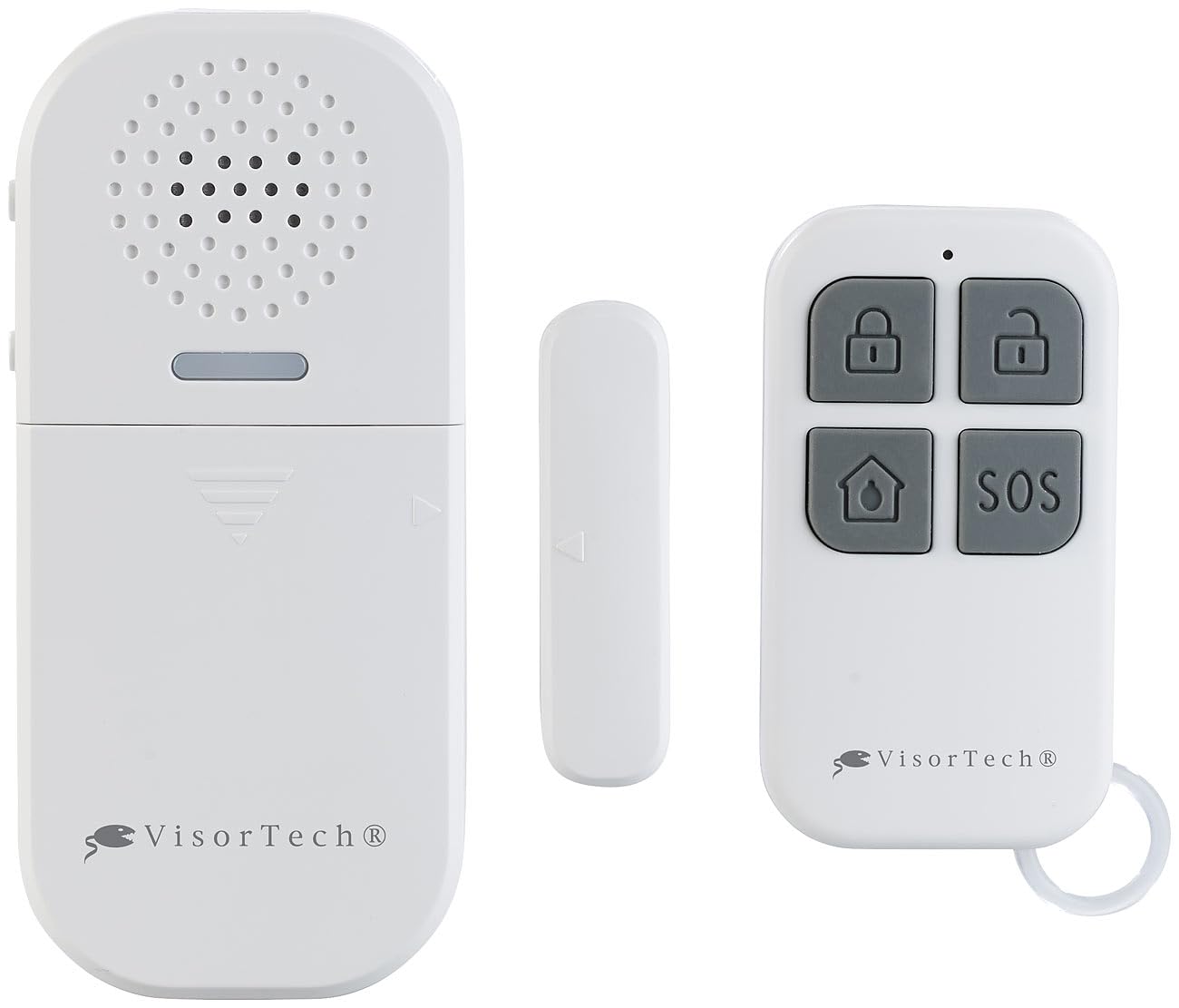 VisorTech Klingel kabellos: 4er-Set Mini-Alarmanlage & Türklingel mit 2 Sensoren, 130 dB (Tür Alarm System, Tür Alarm Systeme)