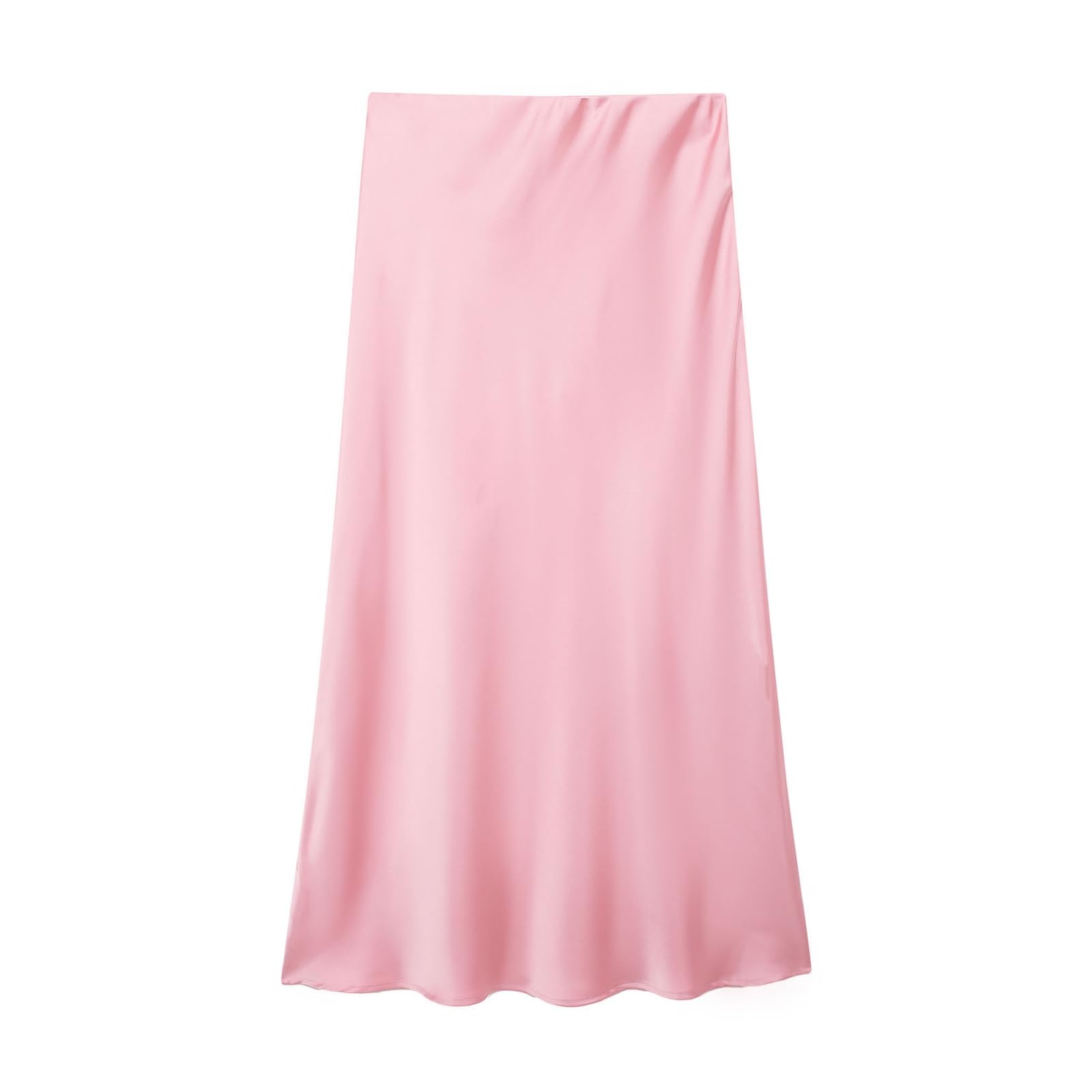 Jupe en satin rose taille haute : restez élégante au bureau sans effort