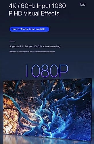 Image of ETZIN Video Capture Card, Real USB3.0 HDMI to USB C Capture Card, 4K Full 1080P60FPS HD Capture Card, for Windows Mac OS System withto Adjust PS4, Switch, Xbox1 (EPL-1023HVC-1)