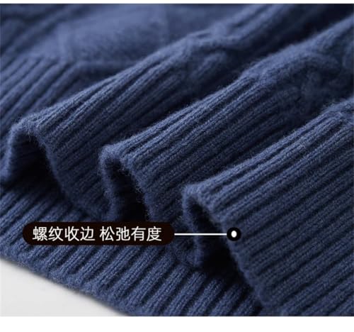 Men's and Winter Thickened Cold-Proof Half Turtleneck Jumper Merino Wool Knit Sweater Loose Pullover Top4