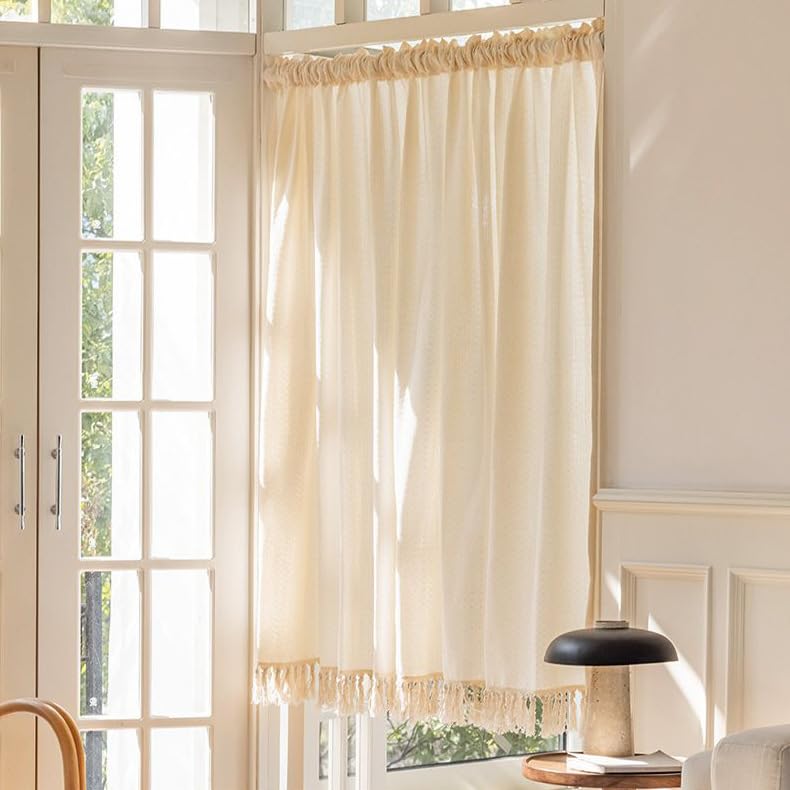 Rideau De Cuisine Court Style Champêtre – 150 X 30 Cm, Demi-rideau Pour Fenêtre Salon, Salle De Bain, Balcon - 7