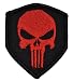 Punisher Skull 3x2.5 Shield Military Patch / Morale Patch - Black with Red