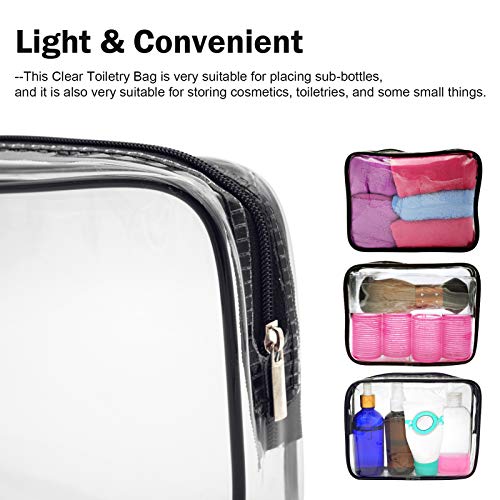 Cosywell Clear Toiletry Bag Quart Size Bag Travel Makeup Cosmetic Bag PVC Toiletries Cosmetic Pouch for Women Men 3PCS (S)4