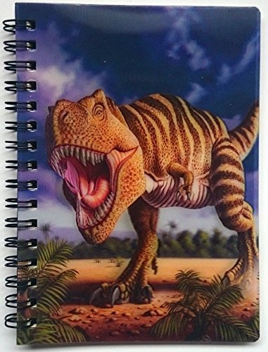 3D LiveLife Jotter - Brown Rex from Deluxebase. Lenticular 3D Dinosaur 6x4 Spiral Notebook with plain recycled paper pages. Artwork licensed from renowned artist Jerry LoFaro