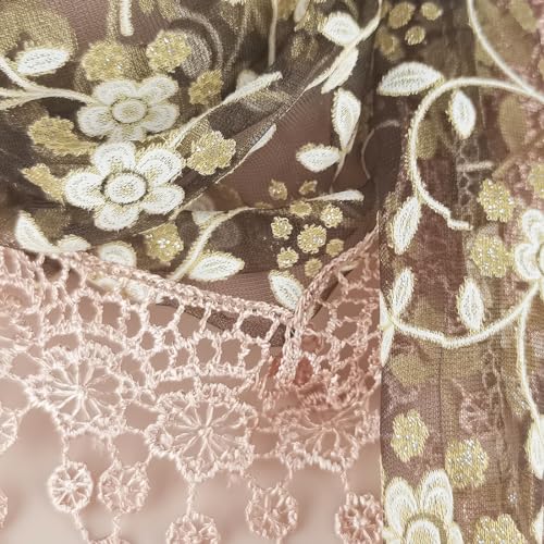 SHALISI Lace Scarf for Women Ladies Tassel Scarves Elegant Floral Headwrap Tippet Shawl Wrap Triangle Veil Bandana3