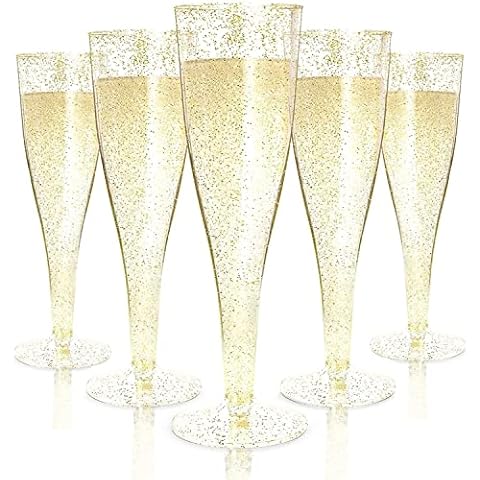 LATERN 54Pcs Gold Glitter Champagne Flutes Cover