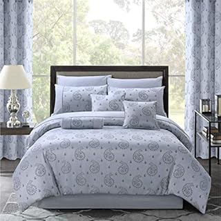 Indus Textiles Duvet Cover Set - luxury Jacquard Easy Care Quilt Cover and Pillowcases - Double - Cream Paisley