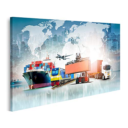 islandburner Bild auf Leinwand Globale Unternehmenslogistik Import Export Hintergrund Container Fracht Schiff Transportkonzept Bilder Drucke Kunst Poster Wandbild
