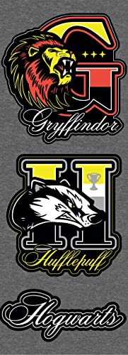 Bioworld Harry Potter Hogwarts House Badges Men's Charcoal Drawstring Sleep Pants2