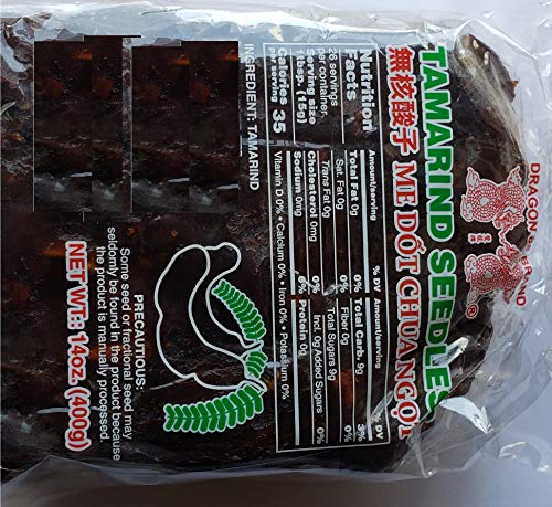 Tamarind, Wet Seedless Block/Slab 14oz (400g) All Natural No added sugar Vegan Gluten Free NON-GMO Tamarind Water Or sauce