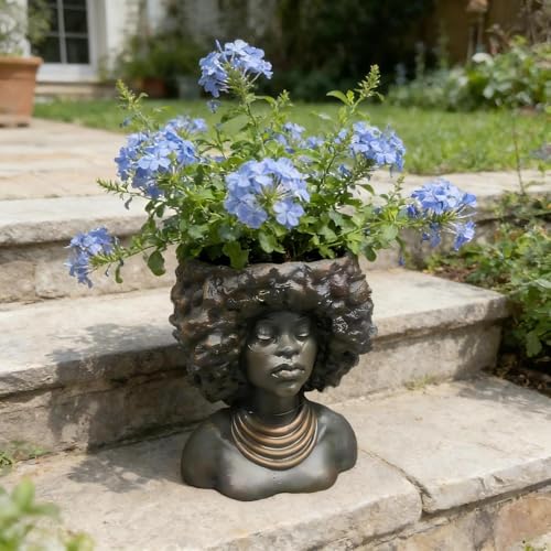 Pot de fleurs en forme de tête pour décoration salon et bureau