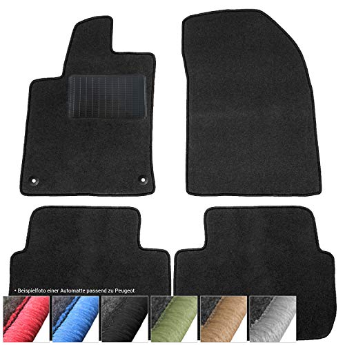 moto-MOLTICO Fußmatten Auto Velours Autoteppiche Schwarz Automatten Set 4-teilig passend für...