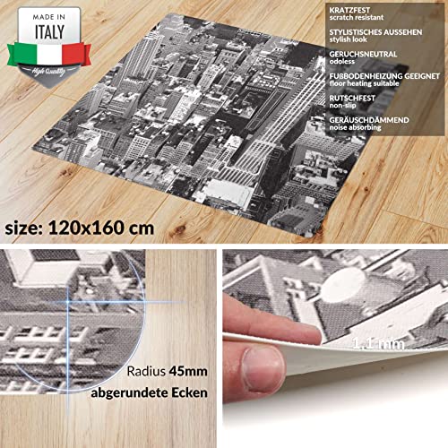 ANRO Bodenschutzmatte Bürostuhl große Unterlage Schreibtischstuhl Stuhlmatte Fussbodenschutz rutschfest Kratzfest für Parkett Hartböden New York 160x120cm