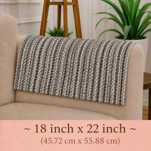 Image of STITCHNEST 'Nomad Weave Collection' Sofa Armrest Cover | Elegant Jacquard Fabric, Washable & Durable for Modern Living (18 x 22 Inches) 56