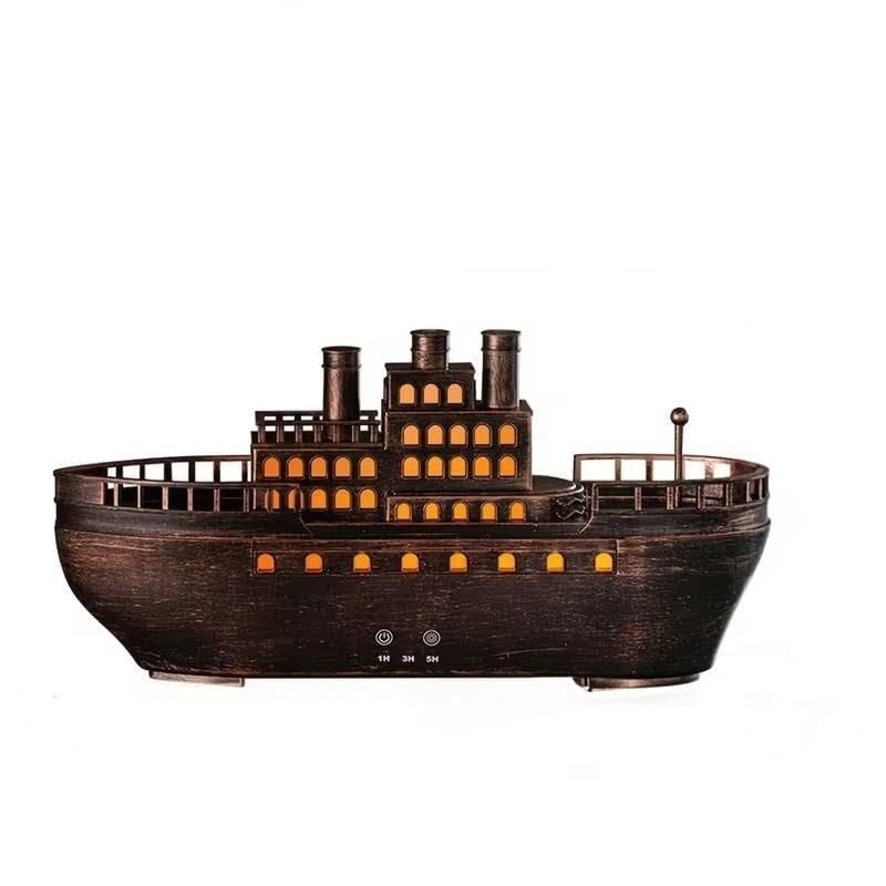 R Runilex Cruise Ship Design Aroma Diffuser Jack and Rose Style 250ml Cool Mist Diffuser Large Fog Volume Humidifier Remote Control Color Adjustable for Home Office Use (Steamboat)
