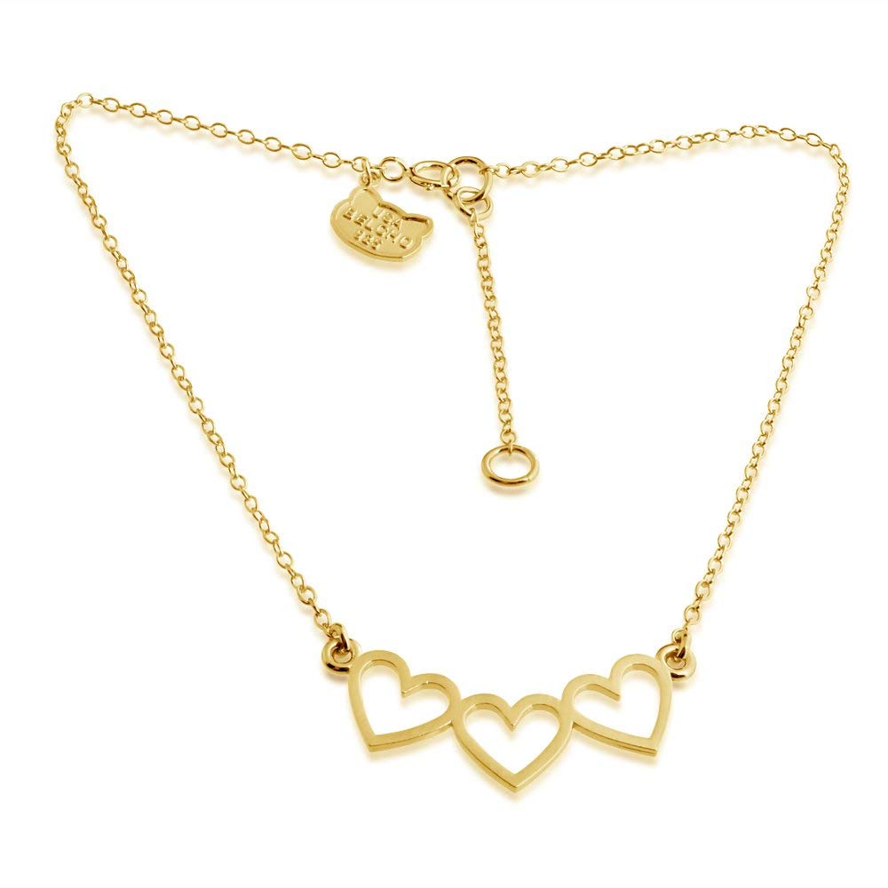 3 Open Hearts Past Present Future Love Charm Pendant Anklet