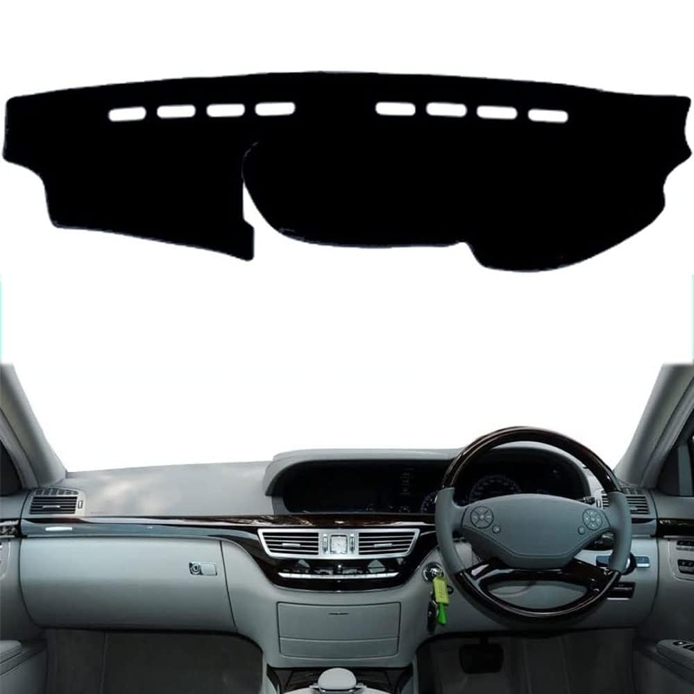 Alfombrilla Protectora para el salpicadero del Mercedes Benz Clase S S300 S320 S400 S500 S600 W221 2006-2013,Almohadilla Protectora a Prueba de luz para el Panel de Instrumentos Central