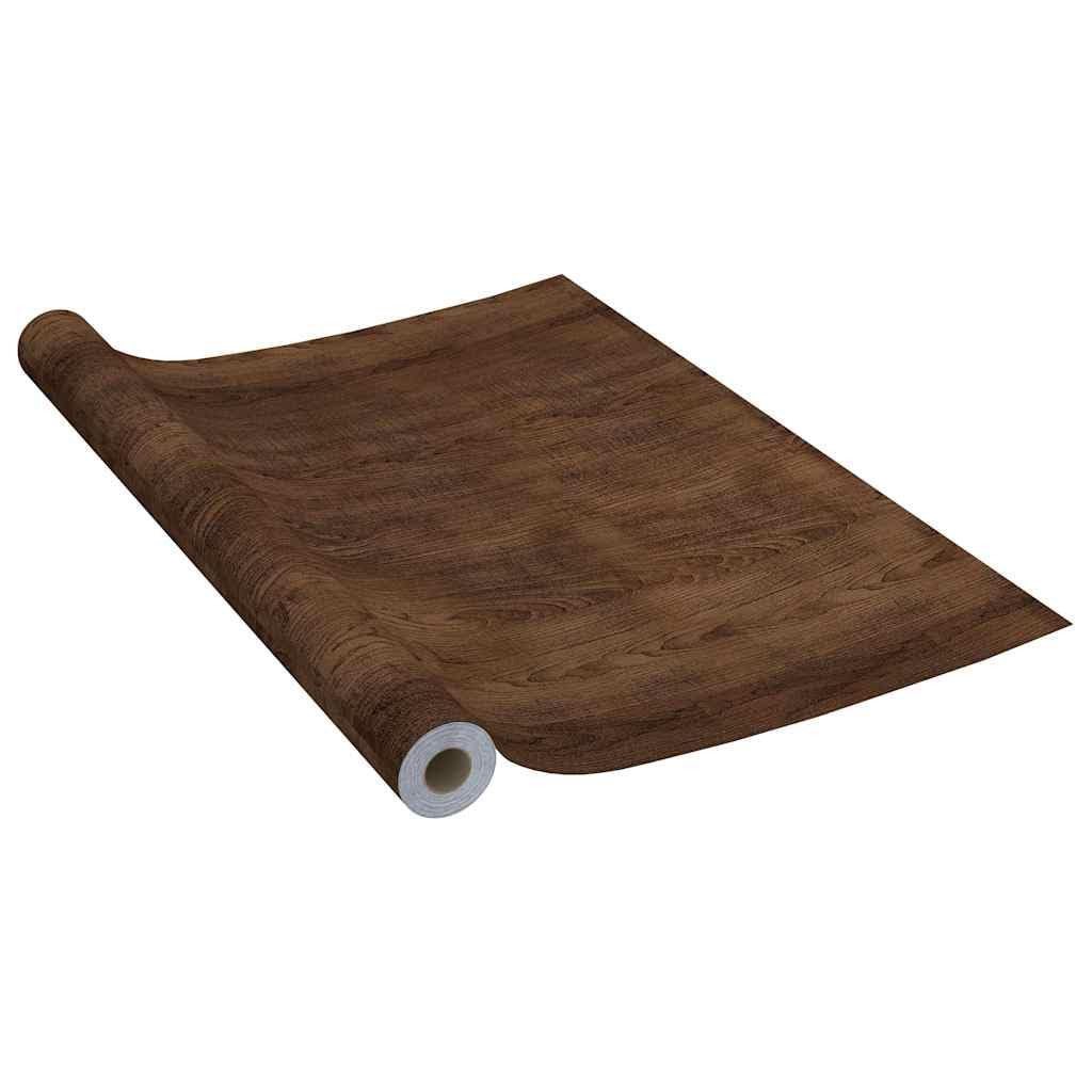 2 pellicole autoadesive per mobili, rovere scuro, 500 x 90 cm, in PVC, effetto legno, per porte, mobili, finestre