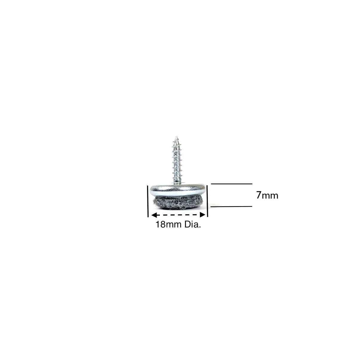 18mm Felt Furniture Pads, Premium Floor Protectors (4pcs, Nickel Plated Steel, 2mm Drill Bit - Image 2
