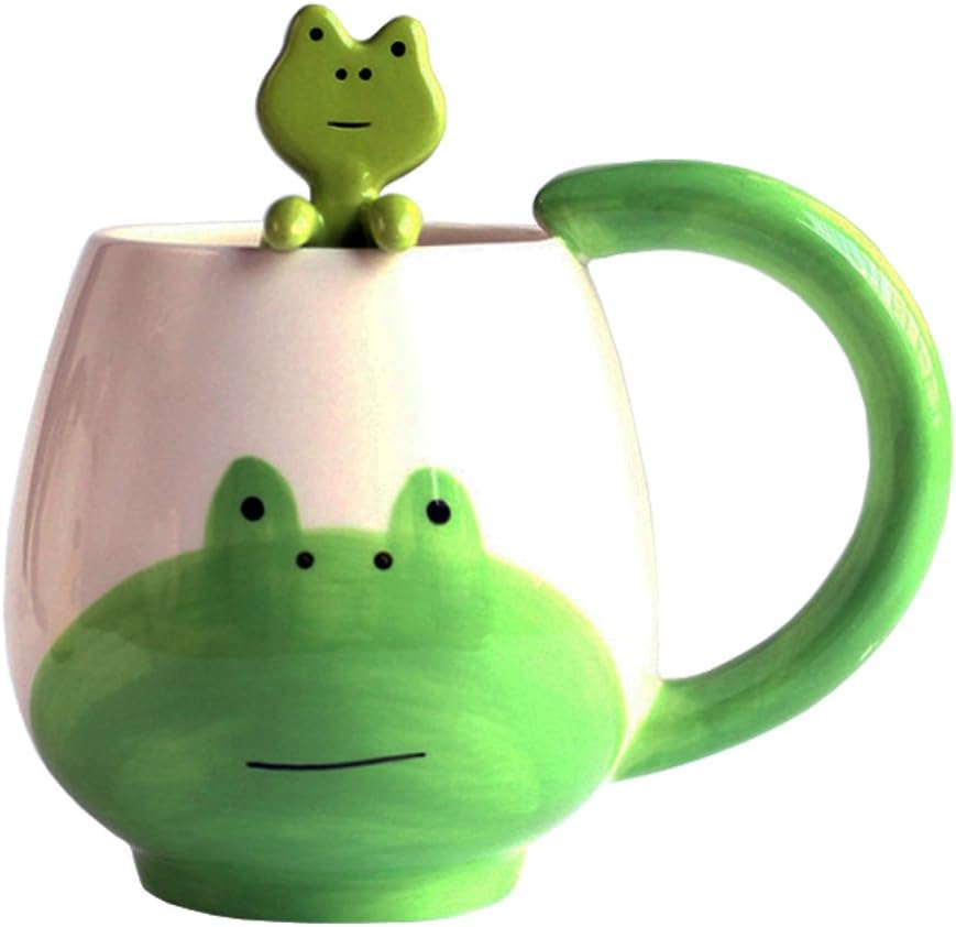 Beaker cups with little hanging spoon, Cailorlife, Frog, Mittel