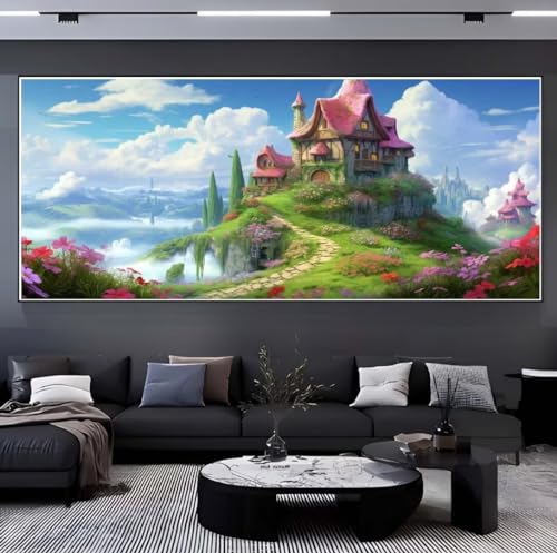 Broderie diamant kit complet château de rêve | Diamond art de prestige 95x225 cm