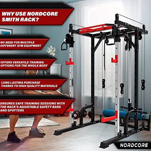 Nordcore Smith Rack – Multifunktional Einstellbare Smith Machine – Multipresse Squat Rack – 110X140X230 cm – Bild 5