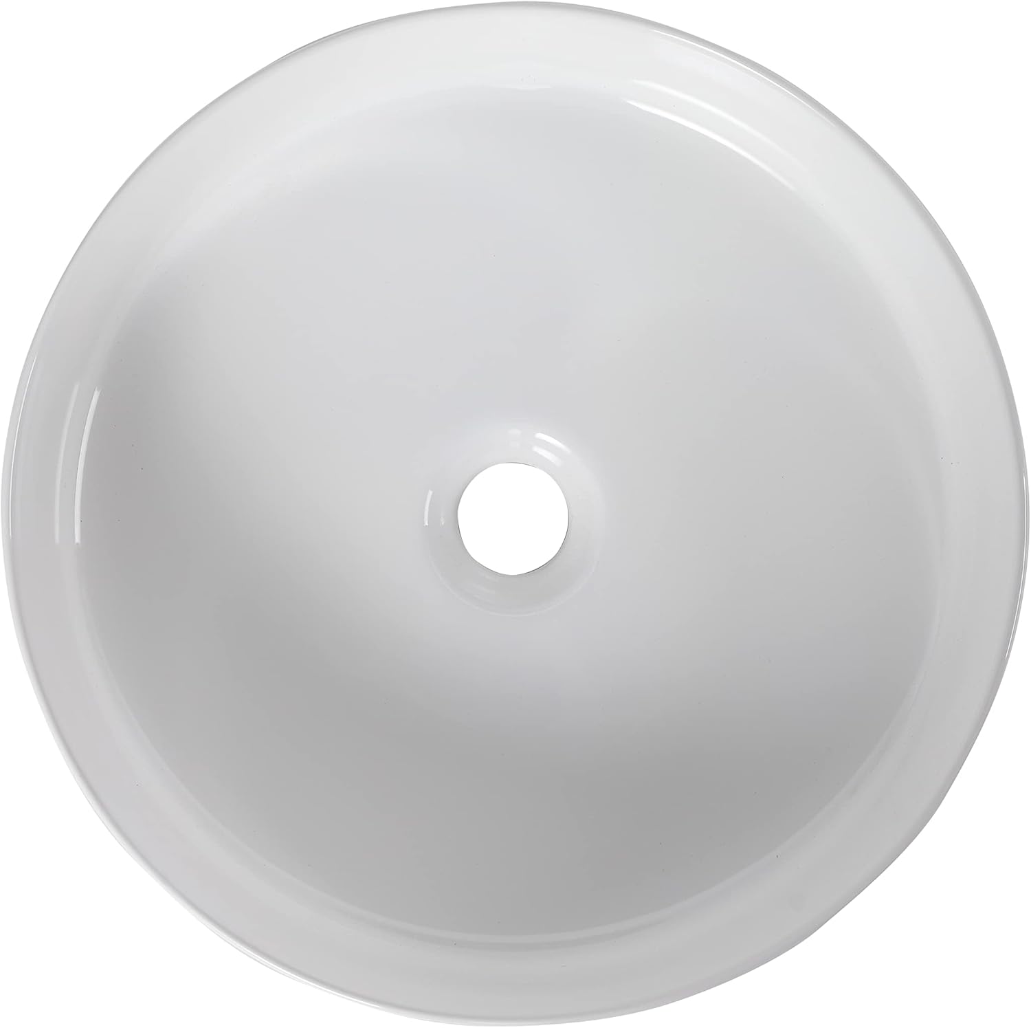 Arcthirly 15.7” Round Vessel Sink Above Counter,Ceramic Vessel Sink,Vessel Vanity Sink Art Basin (AA,15.7'')