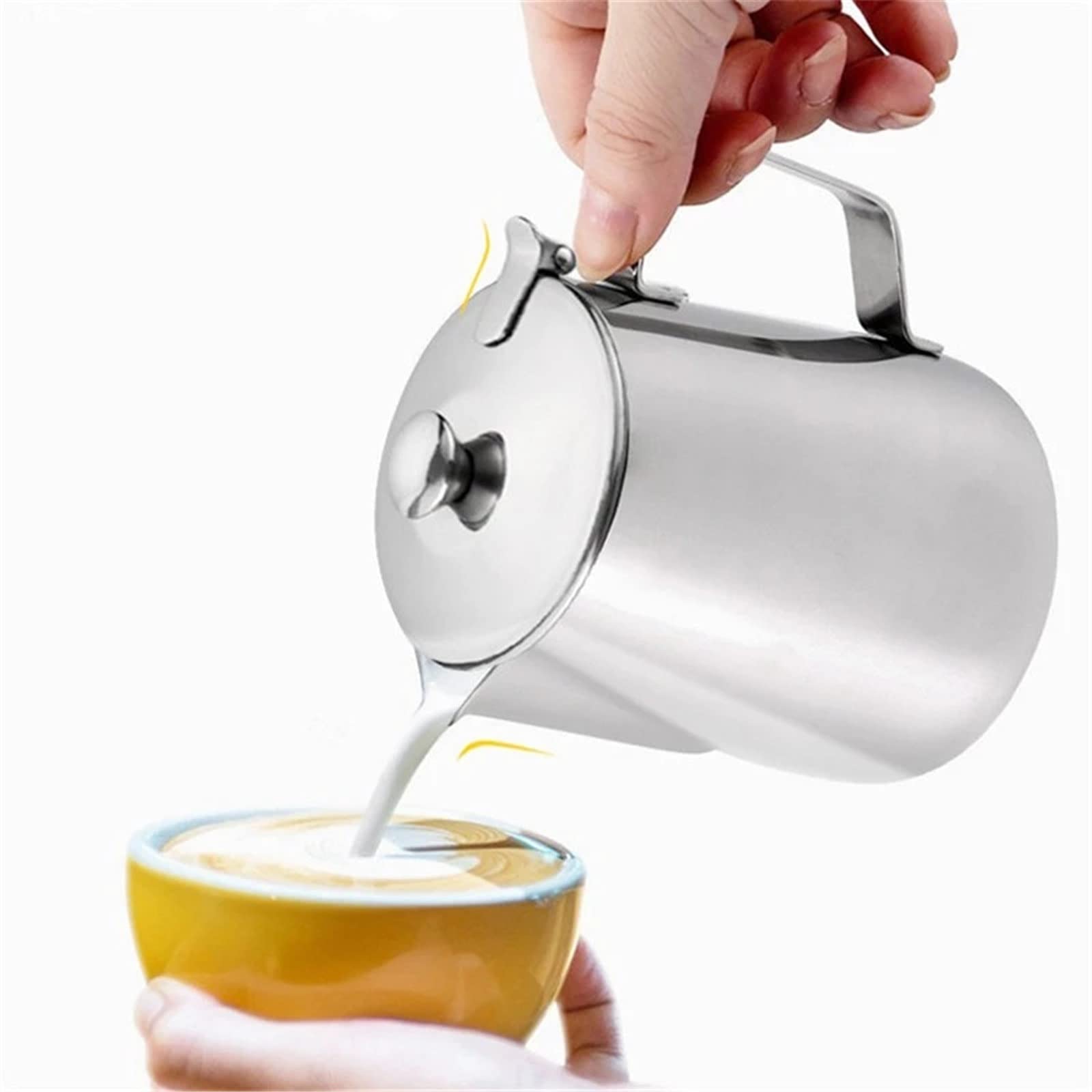 Milchkännchen Edelstahl -Espresso -Framter -Schaumbecher für Restaurants und Haushalte(350ml)