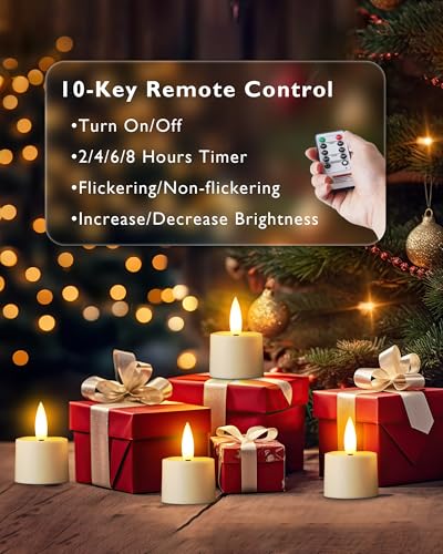 Image of BEICHI 6Pack Rechargeable Flameless Tea Lights Candles with Remote&Timer