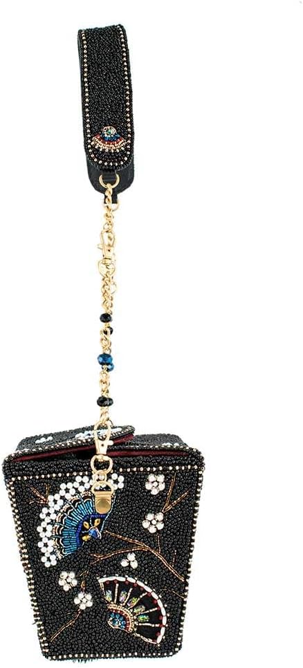Mary Frances Fanfare Beaded Handbag Takeout Container Novelty Evening Purse Statement Bag, Black