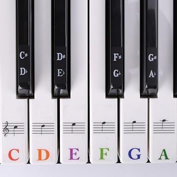 Piano Keyboard Stickers - Transparent Removable Stickers for 88/61/54/49/37 Key Keyboards, Waterproof and Easy to Clean, Bright and Easy to Read, Suitable for Piano Beginners and Kids.