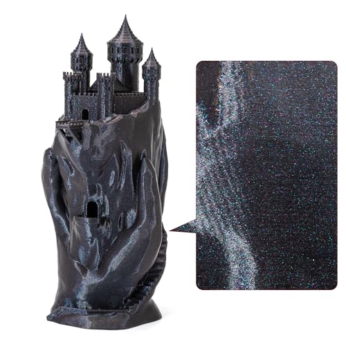 Image of Twilight Black Chameleon PLA 1.75mm 250g ColorShift Glitter 3D Filament FDM | Glitter sparkle Chameleon color change Hide layer lines Neatly wound 0.25kg Small spool for Printer Bambu Flashforge