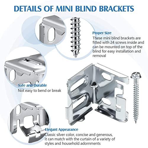 Mini Blind Brackets Bracket For Window Blinds, With Screws (12) #TOP2