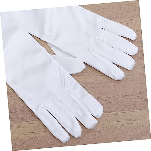 Bowknot Dress Gloves for Flower Elegant Long Satin Pearl Decor Wedding Gloves White for Parties Pageants2