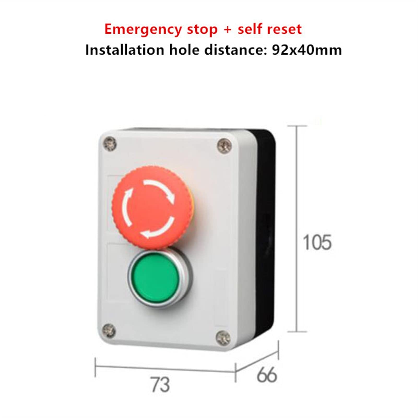 INFRI Caja de control con interruptor de botón de luz 24 V/220 V con botón de parada de emergencia auto reinicio interruptor industrial caja impermeable (color: 3 rojo, amarillo, verde, tamaño: 220 V)