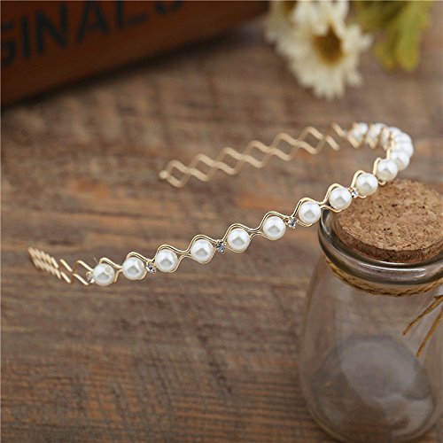 Gemini_mall® - cerchietto con strass e perle, alla...