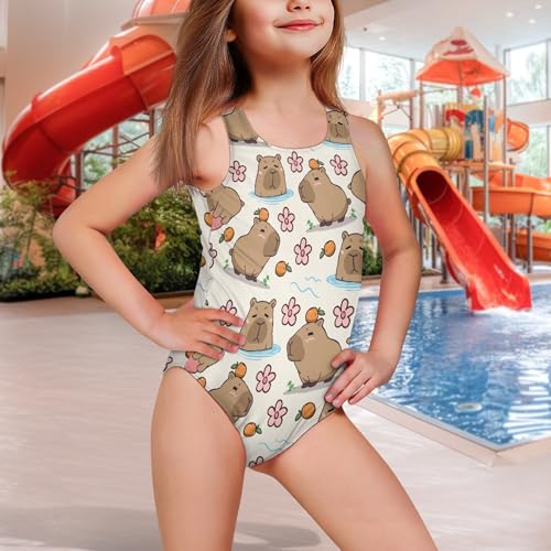 Image of INSTANTARTS Girls One Piece Swimwear Sleeveless Crossback Swimsuits