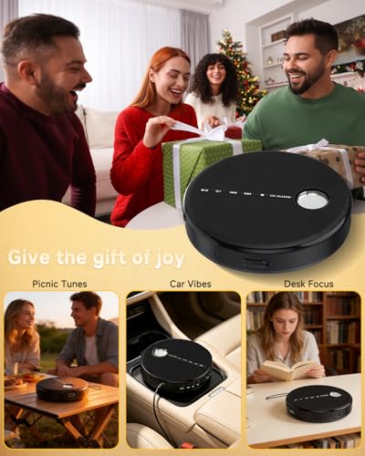 Portable Bluetooth CD Player with Anti-Skip, Stereo Speakers & Headphones - image 8