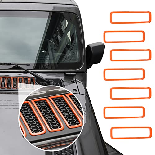 Image of Hood Vent Cover Cowl Panel Vent Cover Trim Fit for 2018-2026 Jeep Wrangler JL JLU & Gladiator JT (Orange)