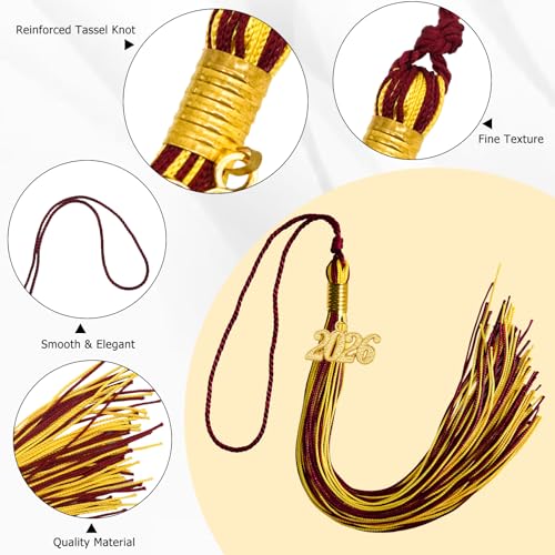 Image of GraduationMall Single&Multiple Color Graduation Tassel with 2026 Year Charm 9 inch