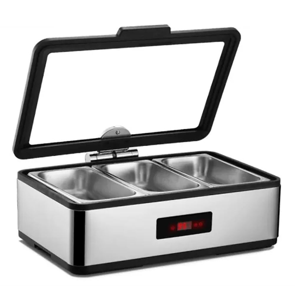 Buffet da Tavolo, scaldavivande Commerciale, fornello Rettangolare, Grande Finestra Trasparente, Controllo della Temperatura Touch (9 L C)