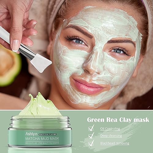 Ashlyn 3 Pcs Clay Mask Set, Green Tea Clay Facial Mask, Rose Face Masks Skincare, Dead Sea Bubble Deep Cleanse Mask, Organic Facial Masks For Women thumb #4