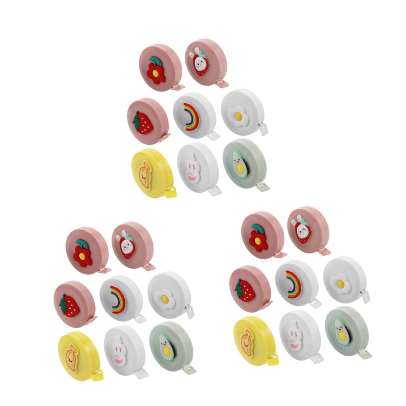 ARTIBETTER 3 Series Cinta Métrica Corporal Retráctil Para Flexible Y Portátil Con Botones Medición Precisa Para Costureras Y Manualidades 8 Piezas X 3